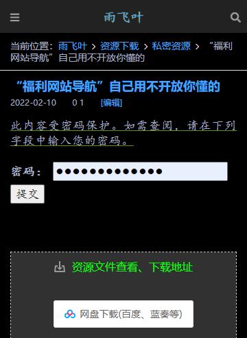 WordPress网站文章密码保护功能