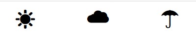 太阳、云、雨伞3个unicode符号在浏览器中的效果