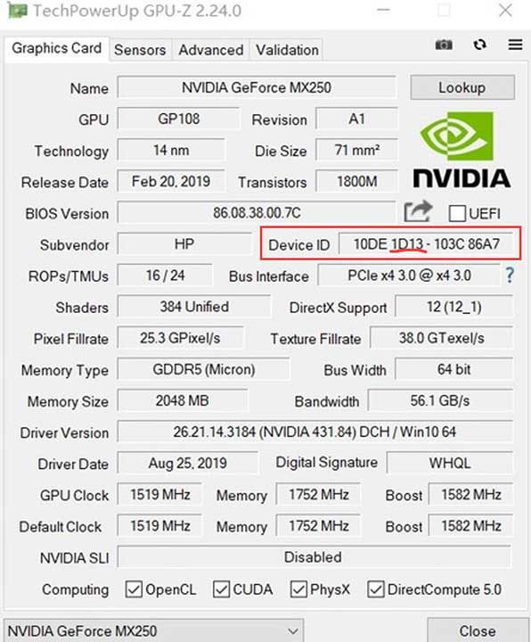 GPU-Z显卡参数