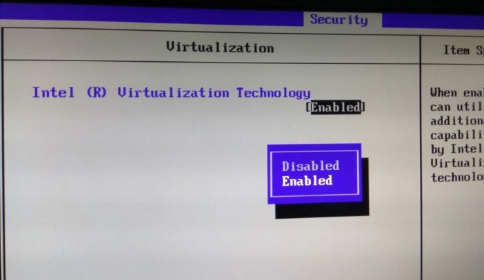 开启Intel (R) Virtualization Technology