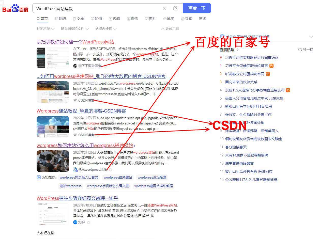 百度搜索结果中的百家号与CSDN垃圾