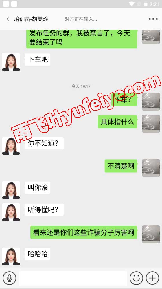 诈骗分子的所谓试岗培训聊天截图2